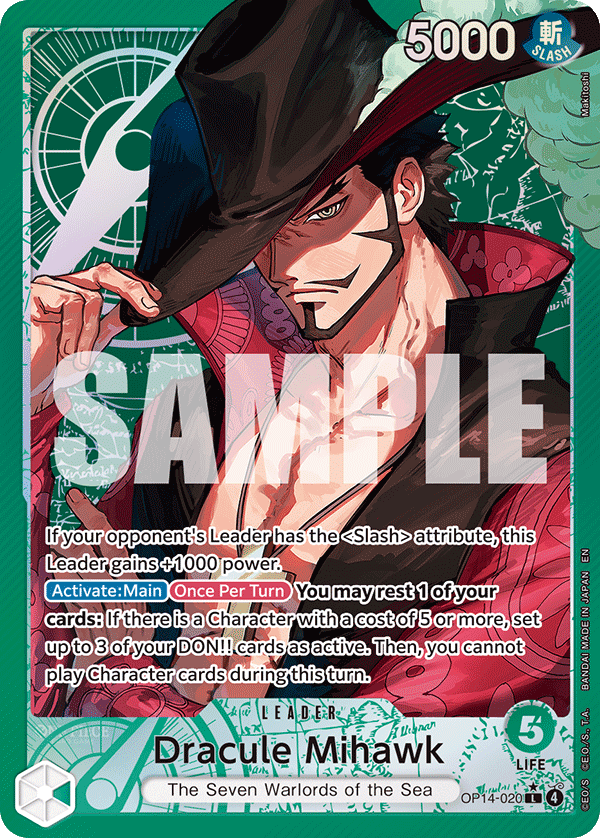 Dracule Mihawk (Alternate Art) - The Azure Sea's Seven (OP14) - OP14-020