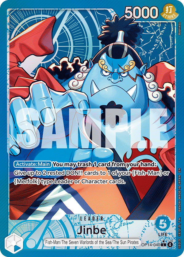 Jinbe (Alternate Art) - The Azure Sea's Seven (OP14) - OP14-040